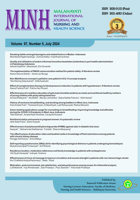 Malahayati International Journal Of Nursing and Heaalth Science (MINH)