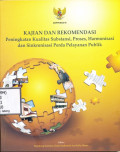 Kajian dan Rekomendasi : Peningkatan Kualitas Substansi, Proses, Harmonisasi dan Sinkronisasi Perda Pelayanan Publik
