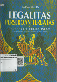 Legalitas Perseroan Terbatas: Perspektif Hukum Islam ( Telah Pemikiran Taqiyyuddin An-Nabhani, 1909- 1977 M)