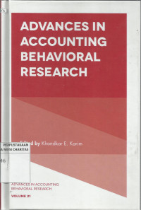 Advances In Accounting Behavioral Research