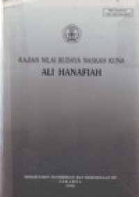 Kajian Nilai Budaya Naskah Kuna Ali Hanafiah