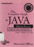 The complete guide to Java database programming