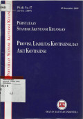 Pernyataan Standar Akuntansi Keuangan: Provisi, Liabilitas Kontinjensi, Dan Aset Kontijensi