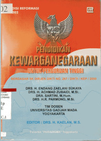 Pendidikan Kewarganegaraan Untuk Perguruan Tinggi Berdasarkan SK Dirjen DIKTI No.267/Dikti/Kep/2000